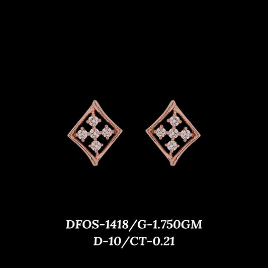 Diamond EARRING With 1.75 Gms of 18 Kt Gold and 0.21 Cts of Certified Natural Diamonds Code: MJ26ER190