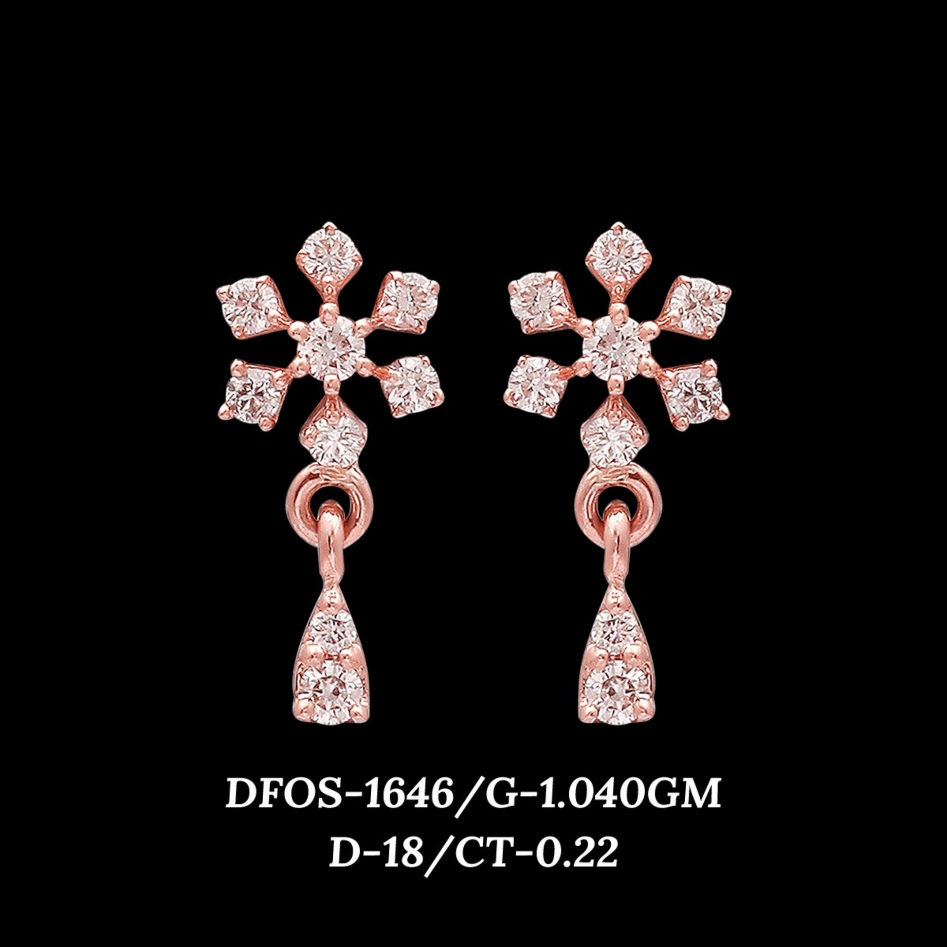 Diamond EARRING With 1.04 Gms of 18 Kt Gold and 0.22 Cts of Certified Natural Diamonds Code: MJ26ER230