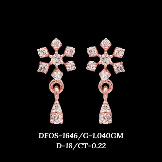 Diamond EARRING With 1.04 Gms of 18 Kt Gold and 0.22 Cts of Certified Natural Diamonds Code: MJ26ER230