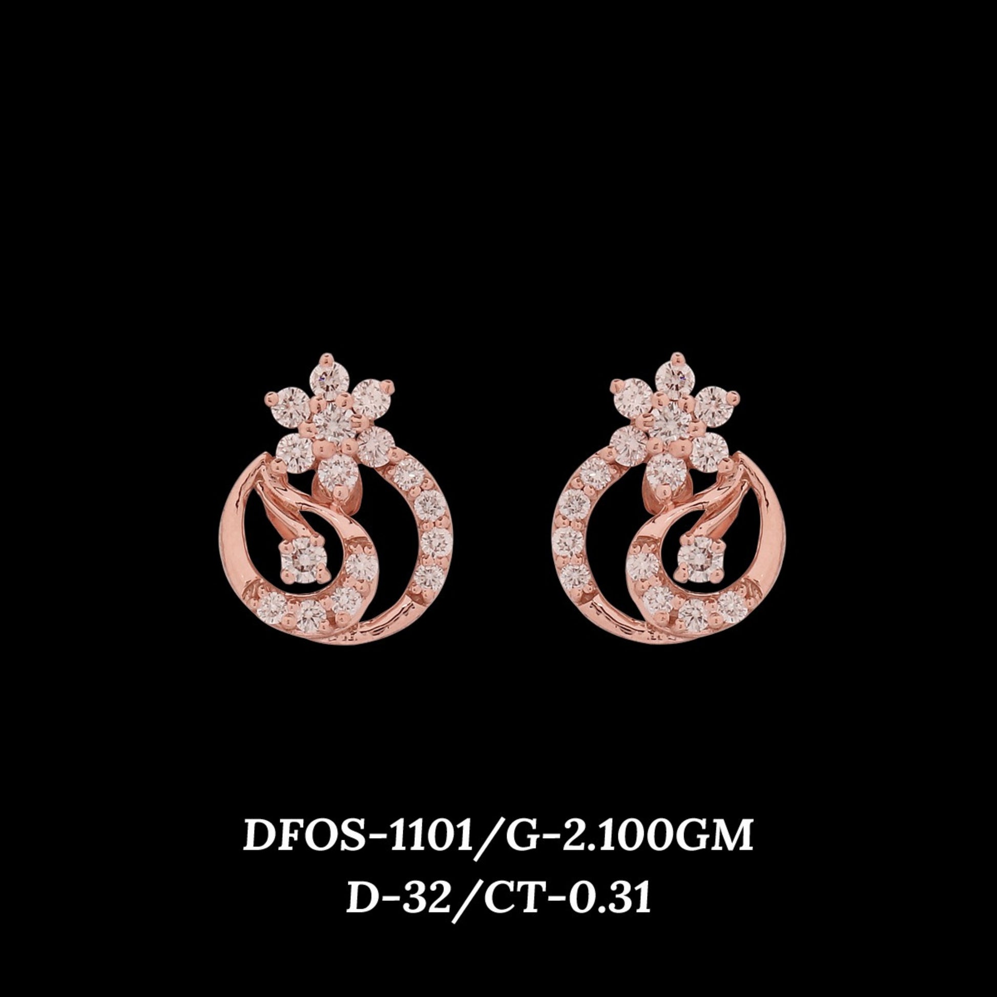 Diamond EARRING With 2.1 Gms of 18 Kt Gold and 0.31 Cts of Certified Natural Diamonds Code: MJ26ER163