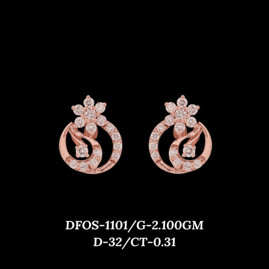 Diamond EARRING With 2.1 Gms of 18 Kt Gold and 0.31 Cts of Certified Natural Diamonds Code: MJ26ER163
