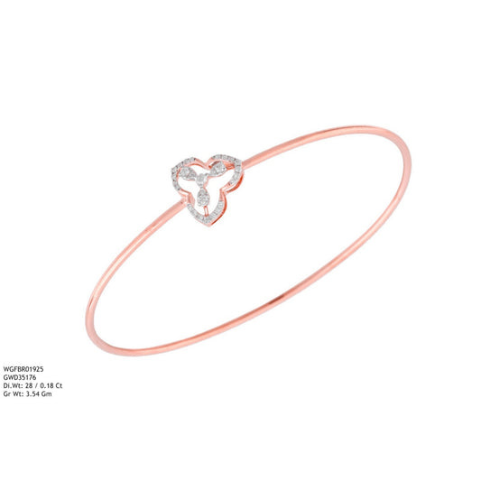 Diamond BANGLE With 3.54 Gms of 18 Kt Gold and 0.18 Cts of Certified Natural Diamonds Code: MJ26BG664