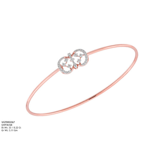 Diamond BANGLE With 3.11 Gms of 18 Kt Gold and 0.22 Cts of Certified Natural Diamonds Code: MJ26BG713