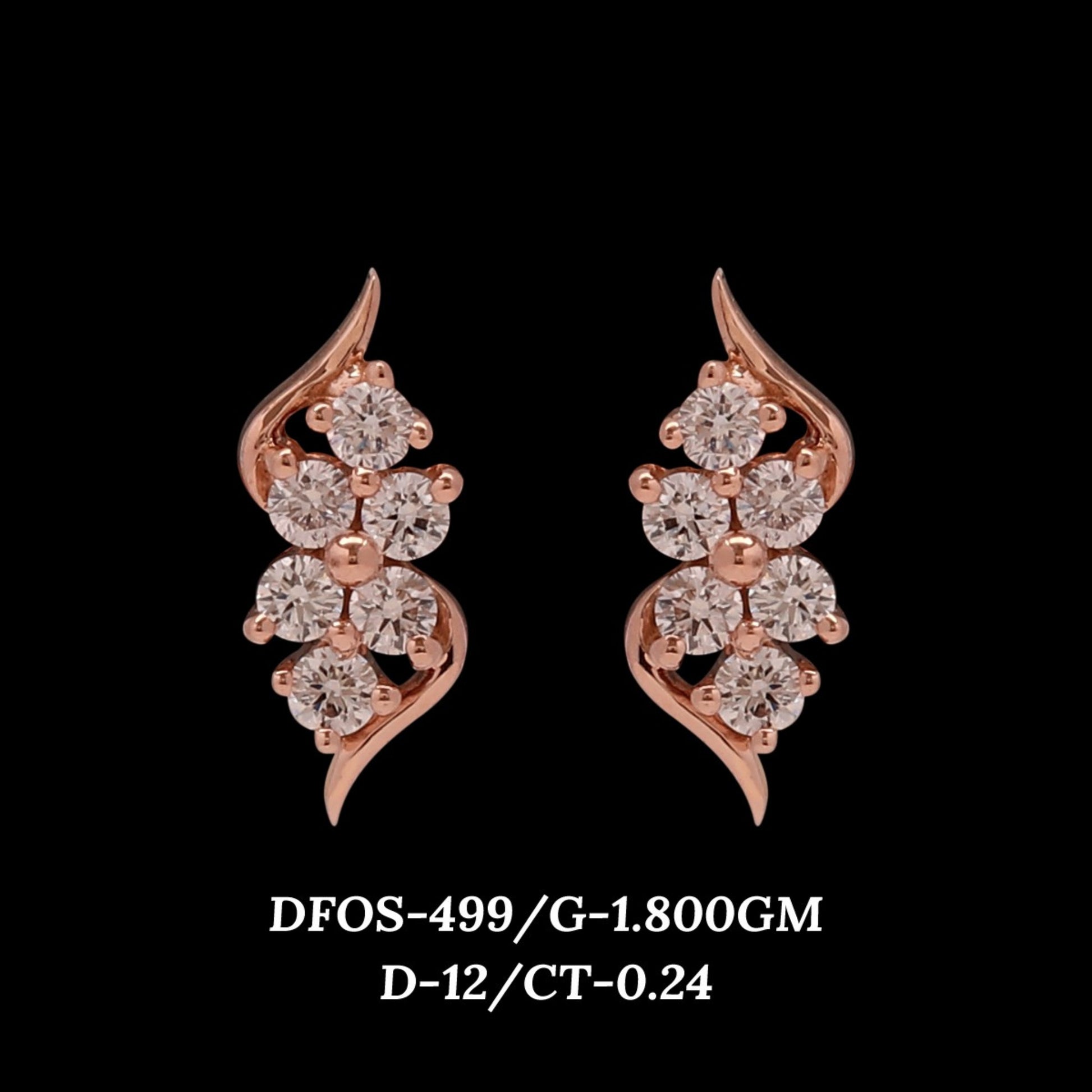 Diamond EARRING With 1.8 Gms of 18 Kt Gold and 0.24 Cts of Certified Natural Diamonds Code: MJ26ER535