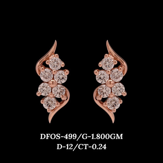 Diamond EARRING With 1.8 Gms of 18 Kt Gold and 0.24 Cts of Certified Natural Diamonds Code: MJ26ER535
