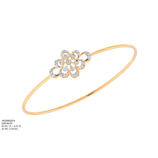 Diamond BANGLE With 3.54 Gms of 18 Kt Gold and 0.21 Cts of Certified Natural Diamonds Code: MJ26BG720