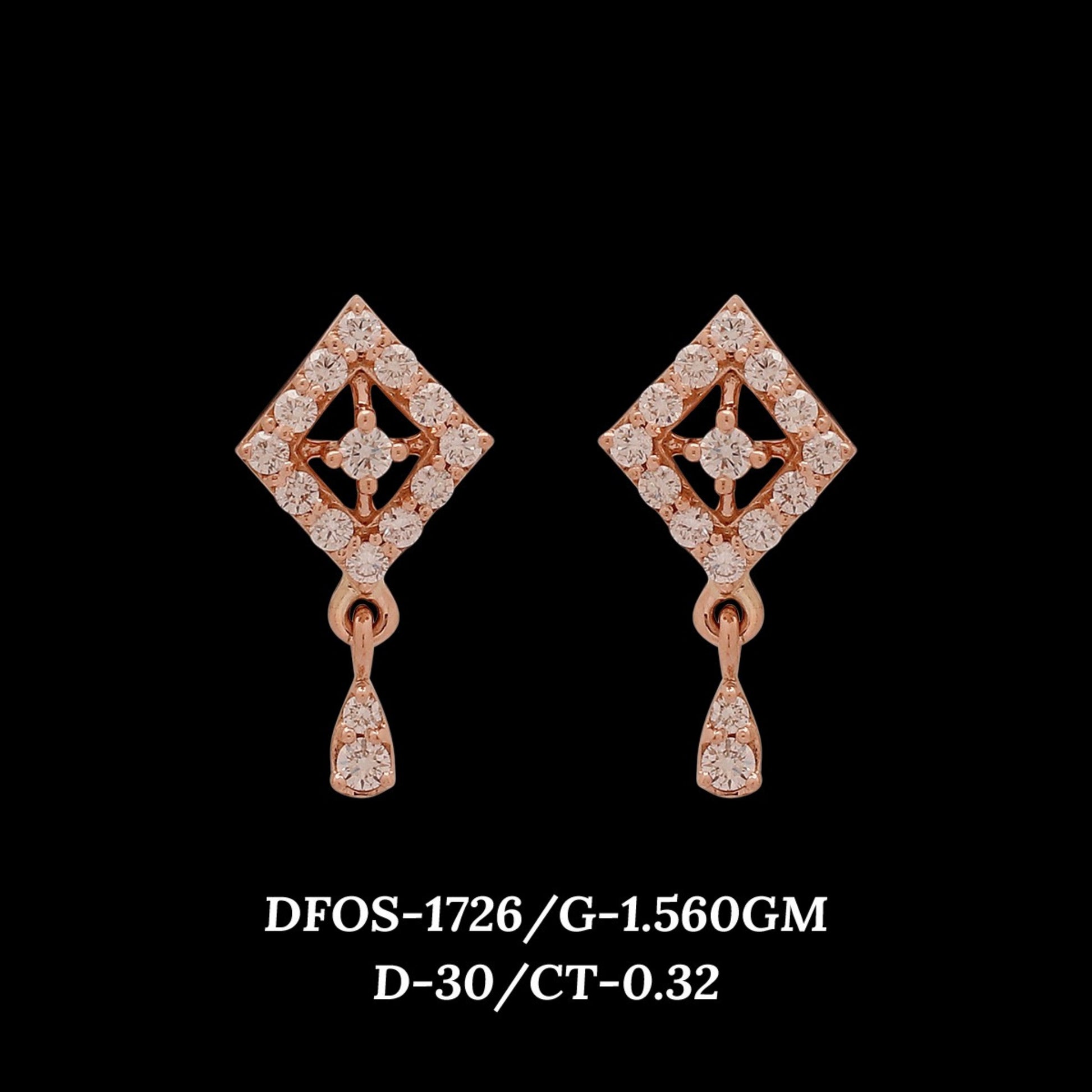 Diamond EARRING With 1.56 Gms of 18 Kt Gold and 0.32 Cts of Certified Natural Diamonds Code: MJ26ER247