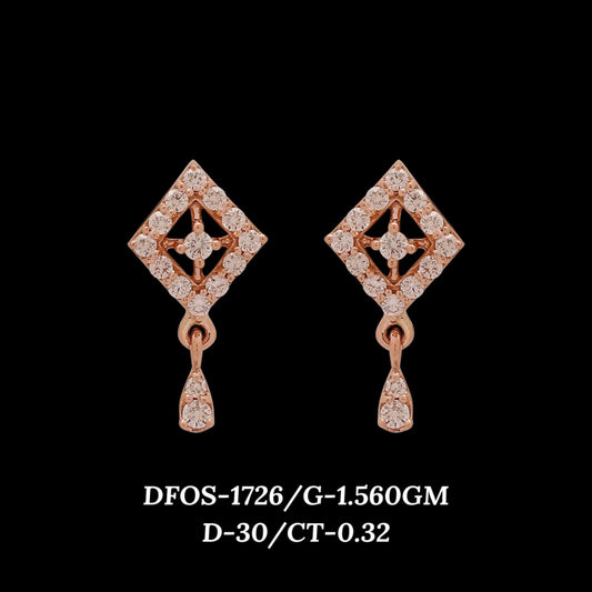 Diamond EARRING With 1.56 Gms of 18 Kt Gold and 0.32 Cts of Certified Natural Diamonds Code: MJ26ER247