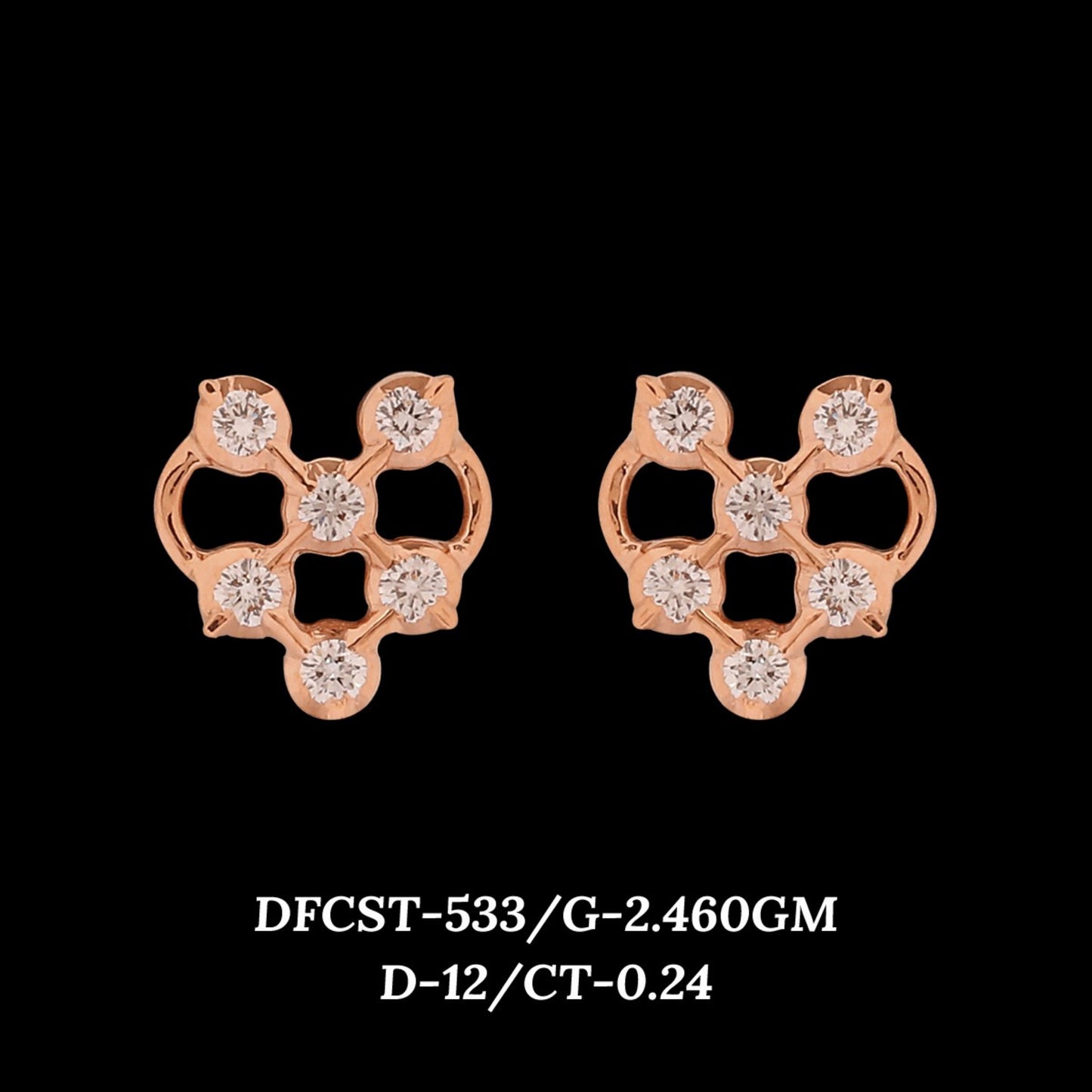 Diamond EARRING With 2.46 Gms of 18 Kt Gold and 0.24 Cts of Certified Natural Diamonds Code: MJ26ER545