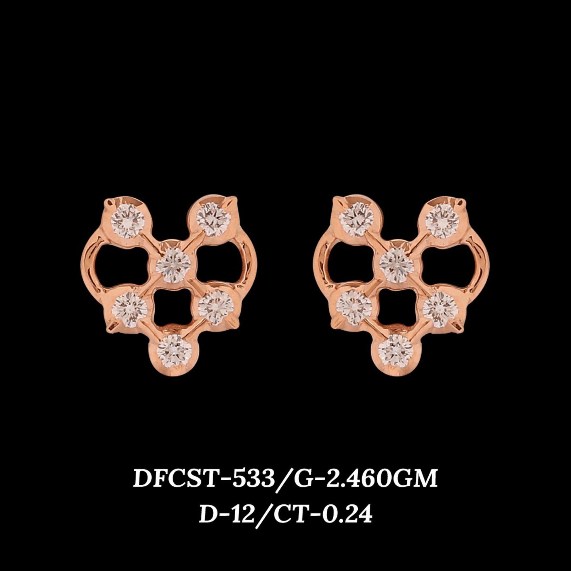 Diamond EARRING With 2.46 Gms of 18 Kt Gold and 0.24 Cts of Certified Natural Diamonds Code: MJ26ER545