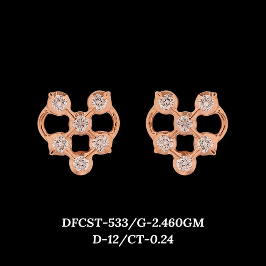 Diamond EARRING With 2.46 Gms of 18 Kt Gold and 0.24 Cts of Certified Natural Diamonds Code: MJ26ER545