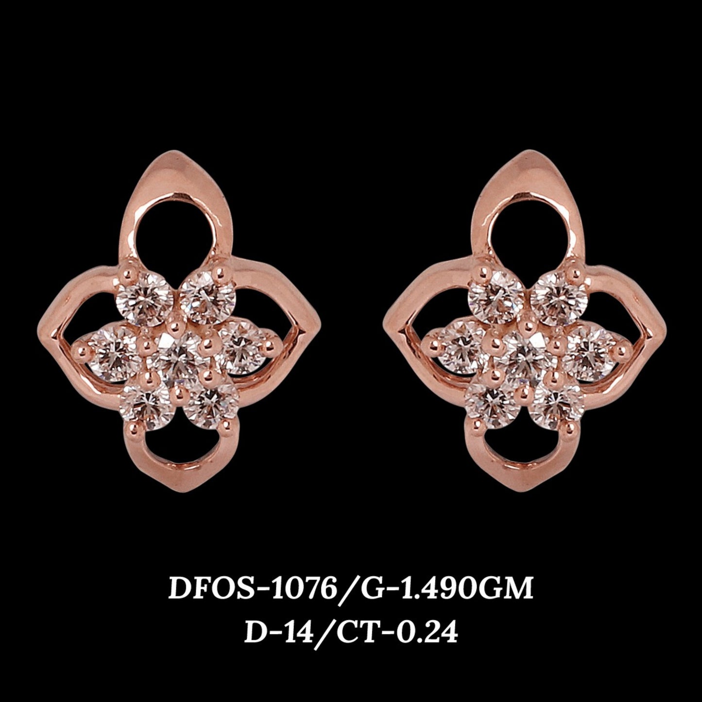 Diamond EARRING With 1.49 Gms of 18 Kt Gold and 0.24 Cts of Certified Natural Diamonds Code: MJ26ER158