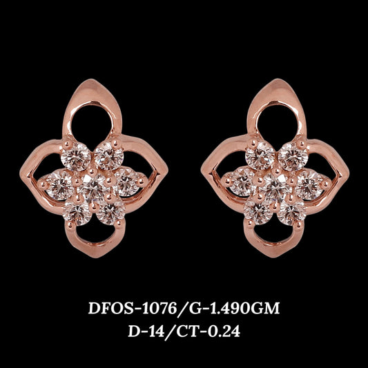 Diamond EARRING With 1.49 Gms of 18 Kt Gold and 0.24 Cts of Certified Natural Diamonds Code: MJ26ER158