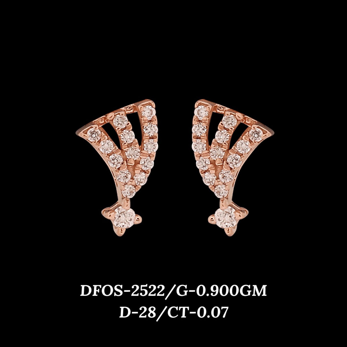 Diamond EARRING With 0.9 Gms of 18 Kt Gold and 0.07 Cts of Certified Natural Diamonds Code: MJ26ER478
