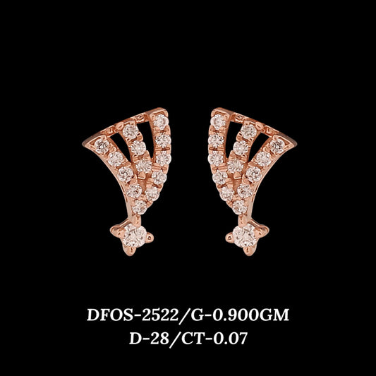Diamond EARRING With 0.9 Gms of 18 Kt Gold and 0.07 Cts of Certified Natural Diamonds Code: MJ26ER478