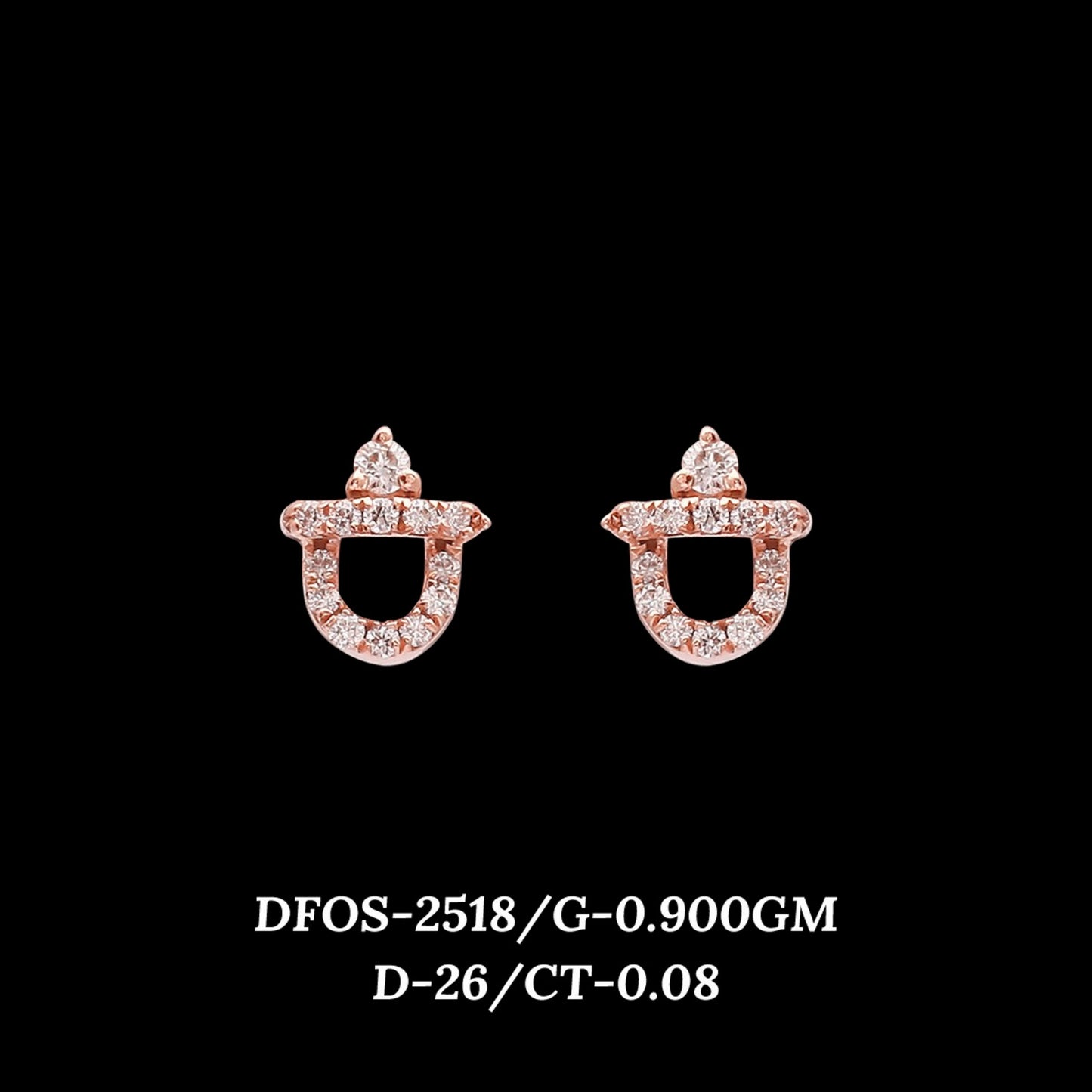 Diamond EARRING With 0.9 Gms of 18 Kt Gold and 0.08 Cts of Certified Natural Diamonds Code: MJ26ER475