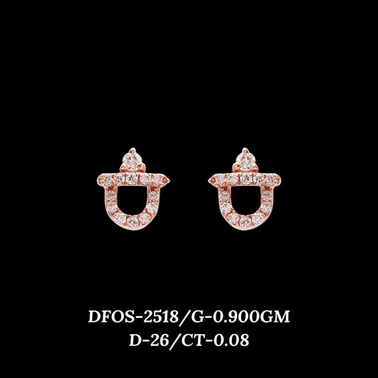 Diamond EARRING With 0.9 Gms of 18 Kt Gold and 0.08 Cts of Certified Natural Diamonds Code: MJ26ER475