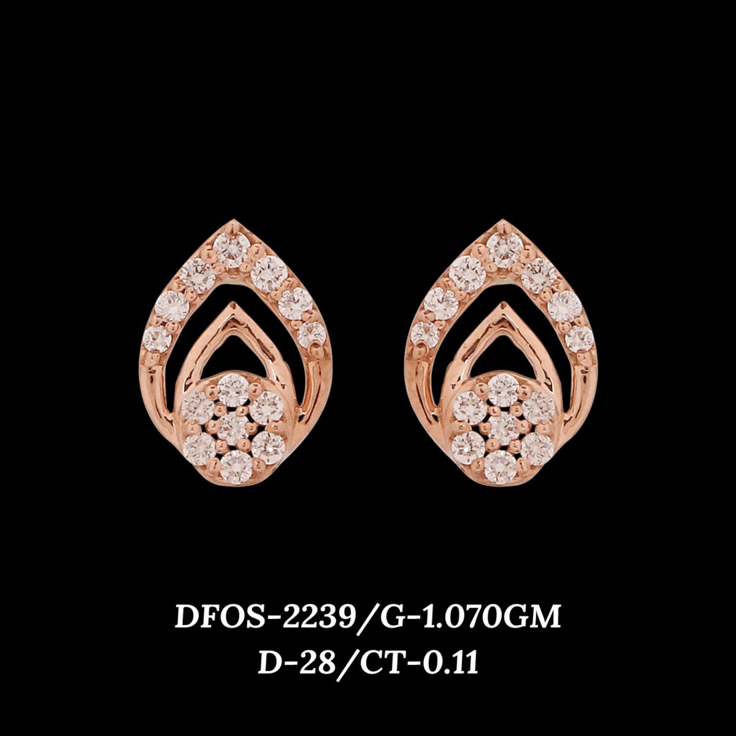 Diamond EARRING With 1.07 Gms of 18 Kt Gold and 0.11 Cts of Certified Natural Diamonds Code: MJ26ER376
