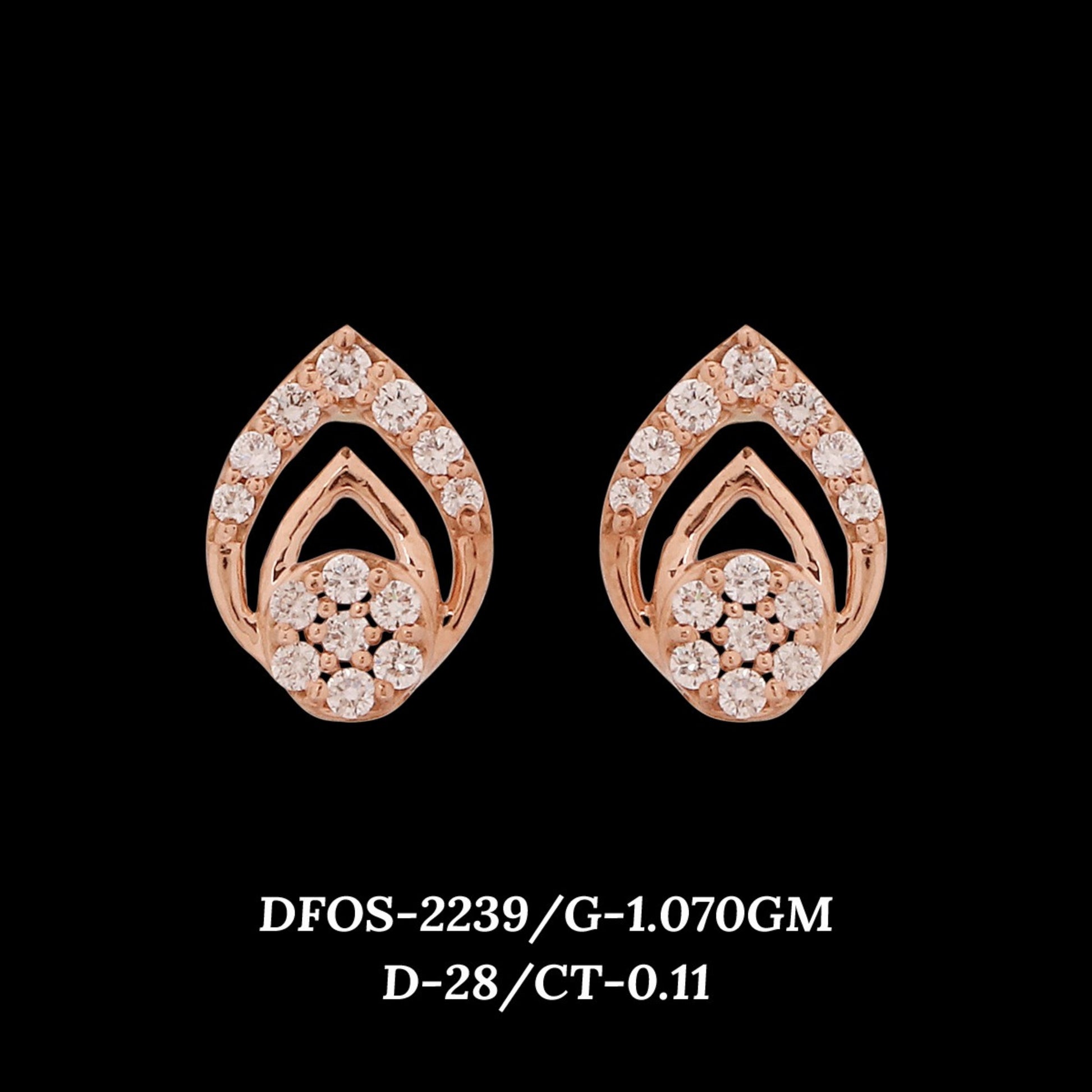 Diamond EARRING With 1.07 Gms of 18 Kt Gold and 0.11 Cts of Certified Natural Diamonds Code: MJ26ER376