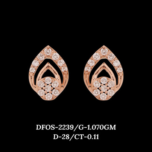 Diamond EARRING With 1.07 Gms of 18 Kt Gold and 0.11 Cts of Certified Natural Diamonds Code: MJ26ER376