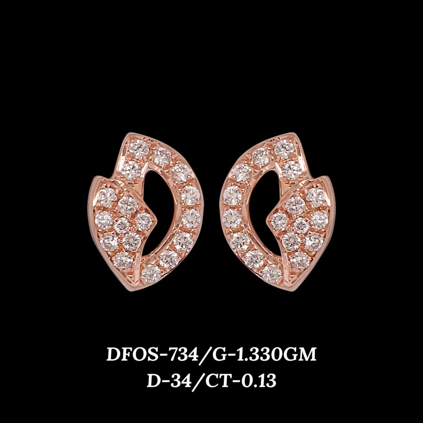 Diamond EARRING With 1.33 Gms of 18 Kt Gold and 0.13 Cts of Certified Natural Diamonds Code: MJ26ER587