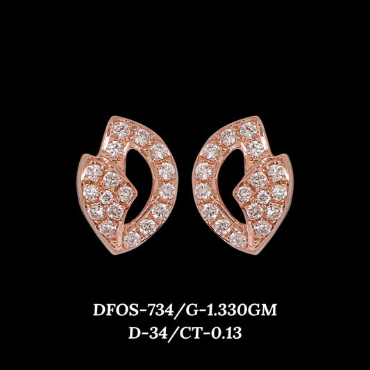 Diamond EARRING With 1.33 Gms of 18 Kt Gold and 0.13 Cts of Certified Natural Diamonds Code: MJ26ER587