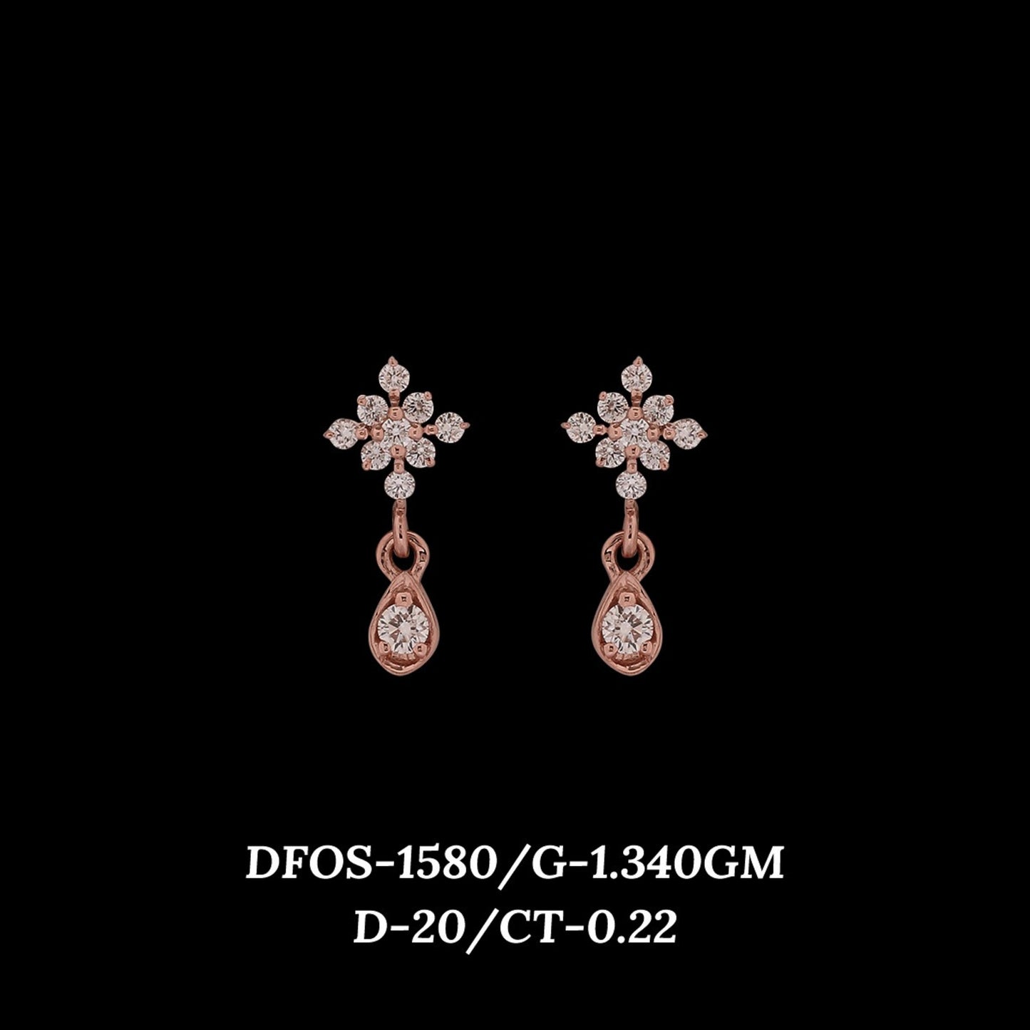 Diamond EARRING With 1.34 Gms of 18 Kt Gold and 0.22 Cts of Certified Natural Diamonds Code: MJ26ER212