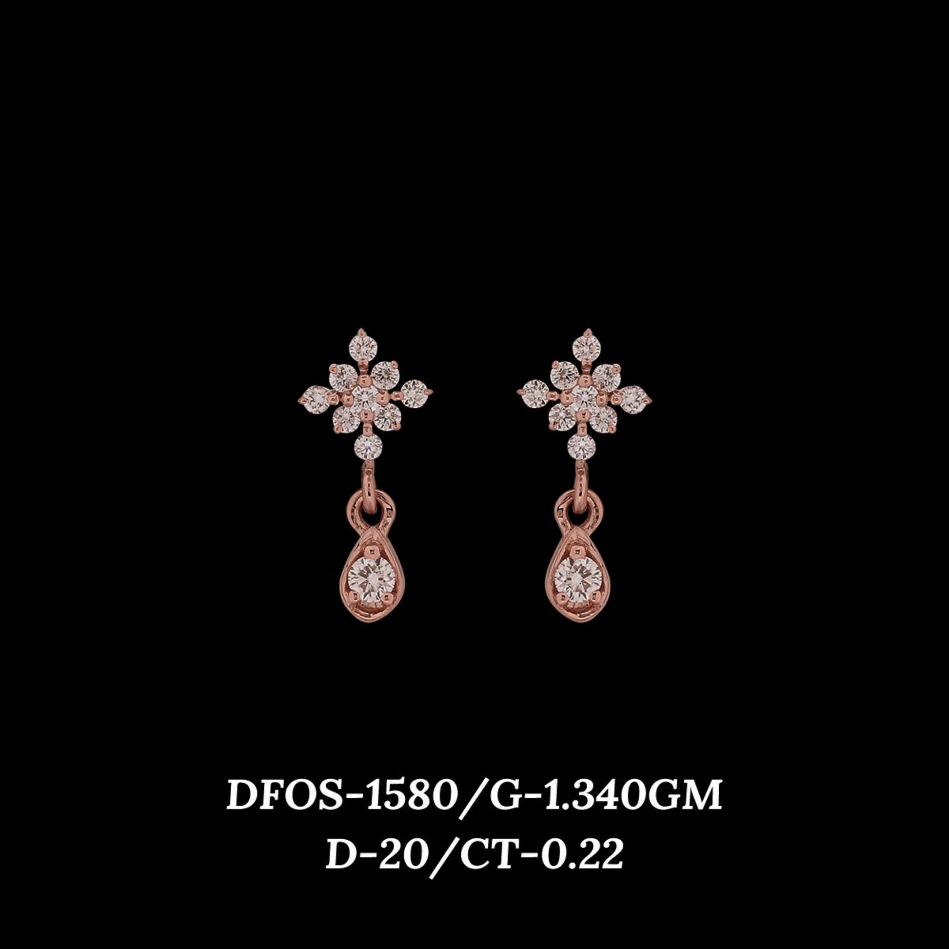Diamond EARRING With 1.34 Gms of 18 Kt Gold and 0.22 Cts of Certified Natural Diamonds Code: MJ26ER212