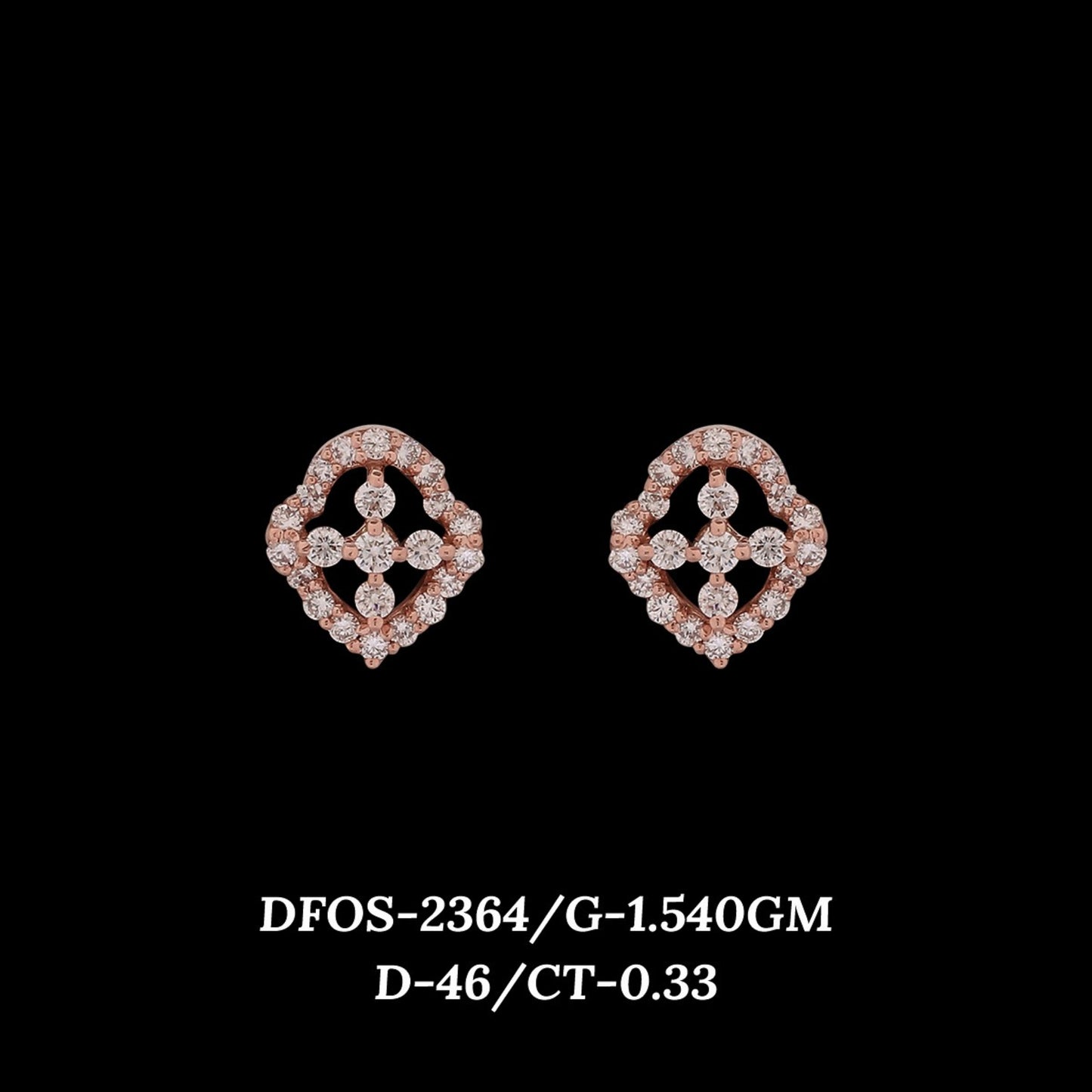 Diamond EARRING With 1.54 Gms of 18 Kt Gold and 0.33 Cts of Certified Natural Diamonds Code: MJ26ER429