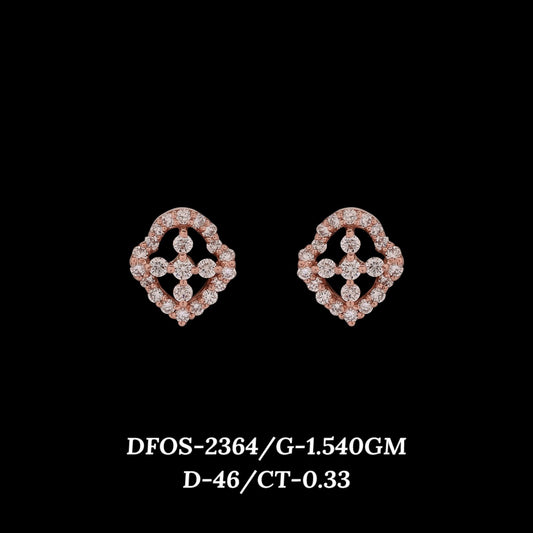 Diamond EARRING With 1.54 Gms of 18 Kt Gold and 0.33 Cts of Certified Natural Diamonds Code: MJ26ER429