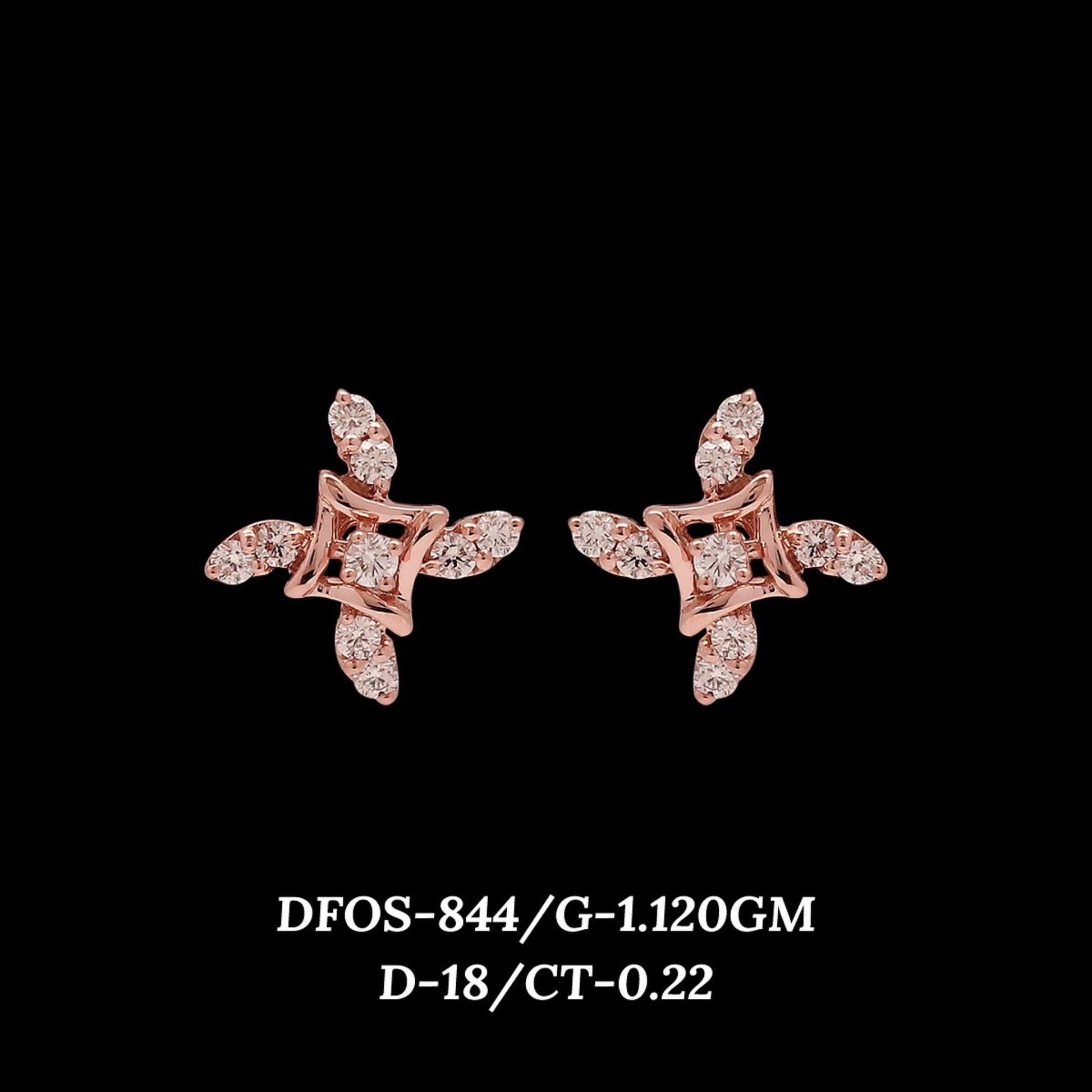 Diamond EARRING With 1.12 Gms of 18 Kt Gold and 0.22 Cts of Certified Natural Diamonds Code: MJ26ER606