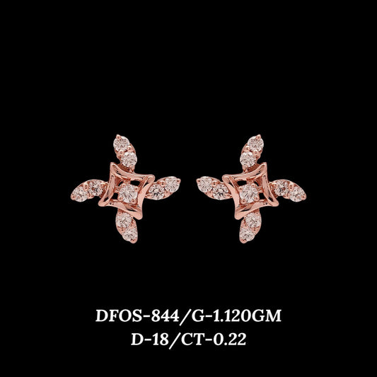 Diamond EARRING With 1.12 Gms of 18 Kt Gold and 0.22 Cts of Certified Natural Diamonds Code: MJ26ER606