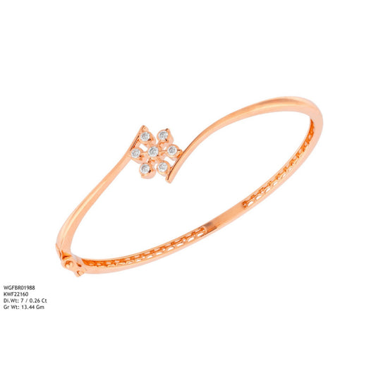 Diamond BANGLE With 13.44 Gms of 18 Kt Gold and 0.26 Cts of Certified Natural Diamonds Code: MJ26BG690