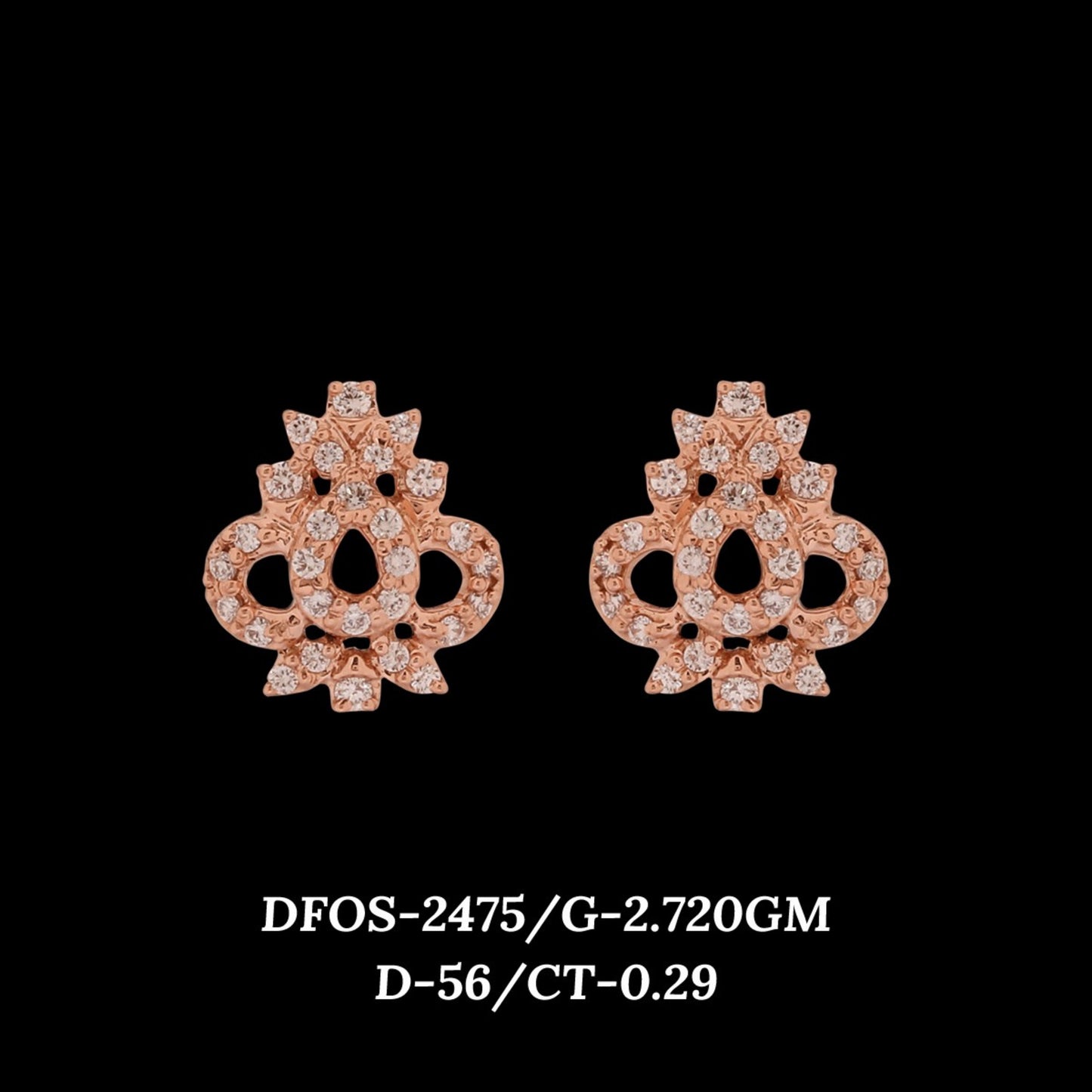 Diamond EARRING With 2.72 Gms of 18 Kt Gold and 0.29 Cts of Certified Natural Diamonds Code: MJ26ER459