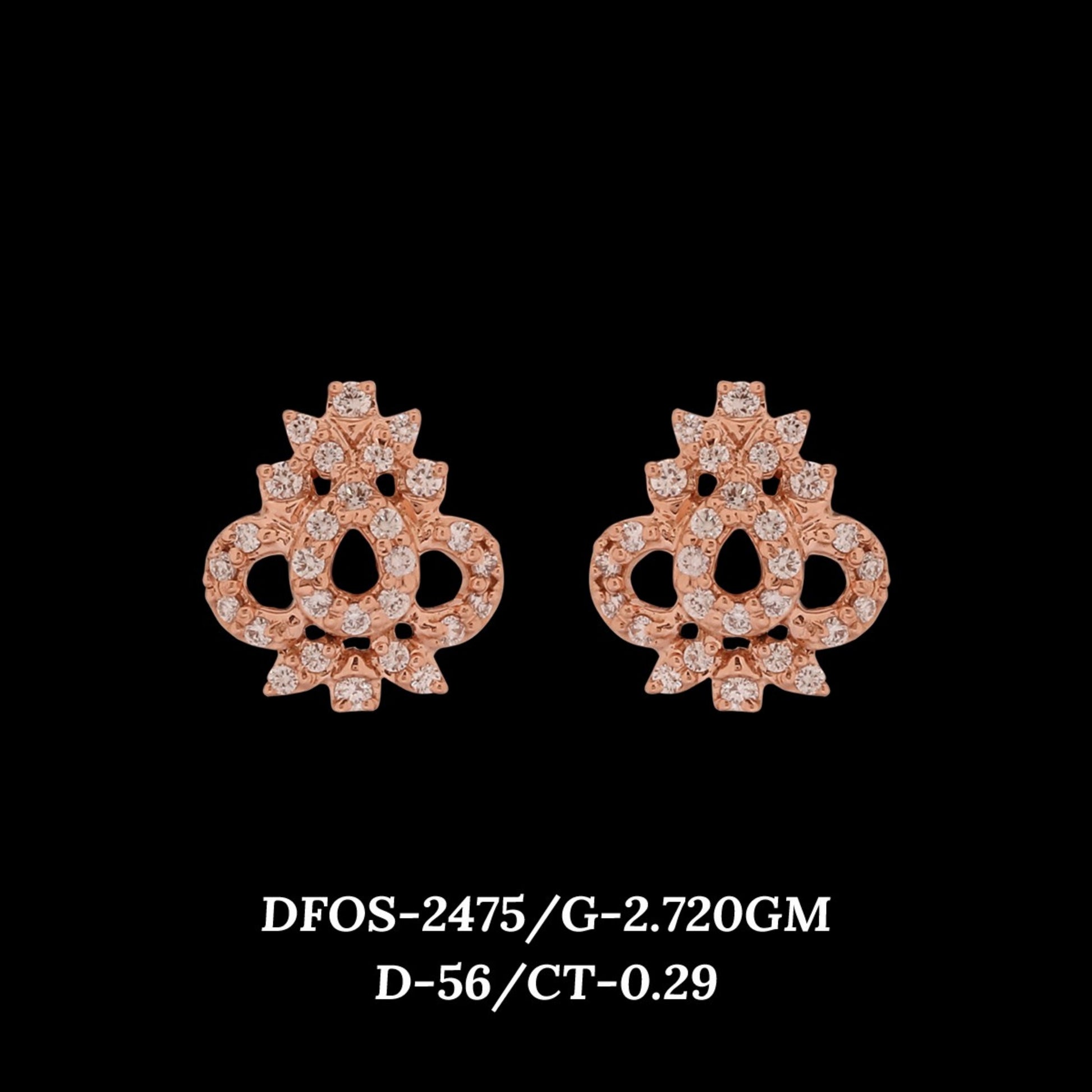 Diamond EARRING With 2.72 Gms of 18 Kt Gold and 0.29 Cts of Certified Natural Diamonds Code: MJ26ER459