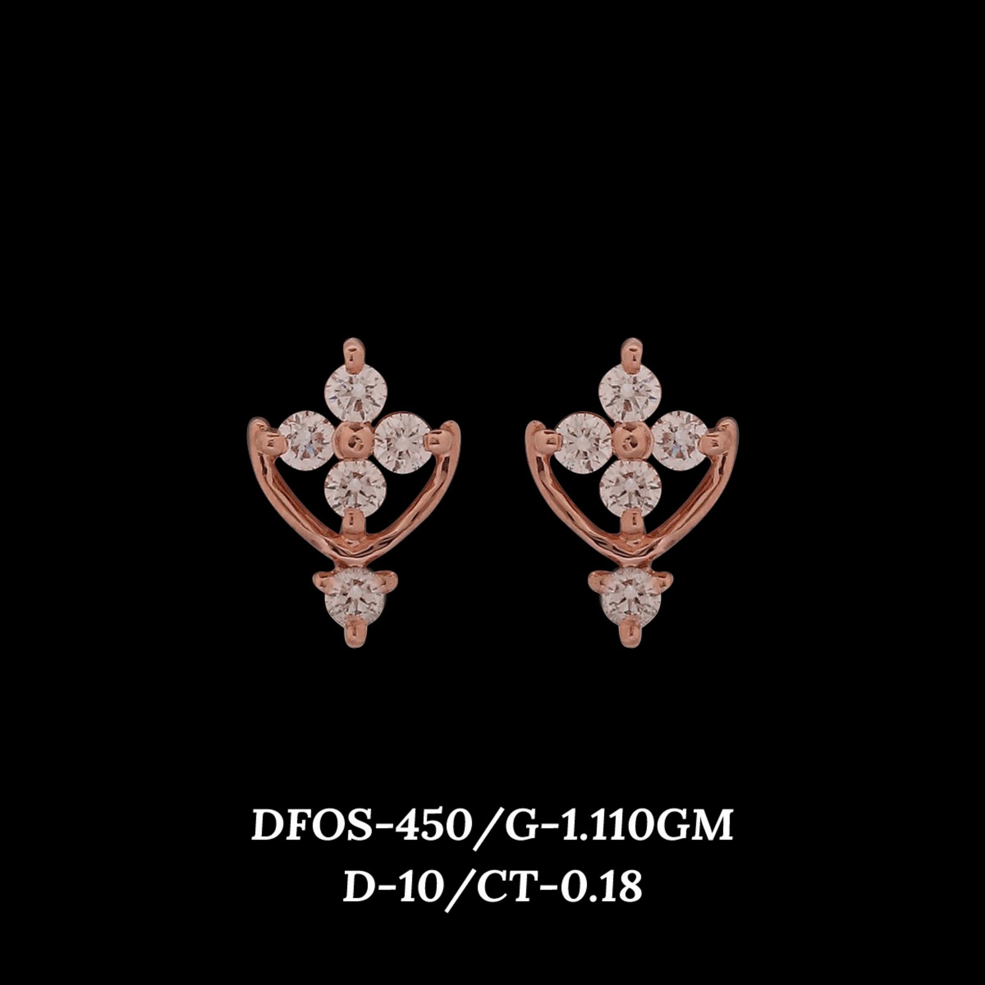 Diamond EARRING With 1.11 Gms of 18 Kt Gold and 0.18 Cts of Certified Natural Diamonds Code: MJ26ER523