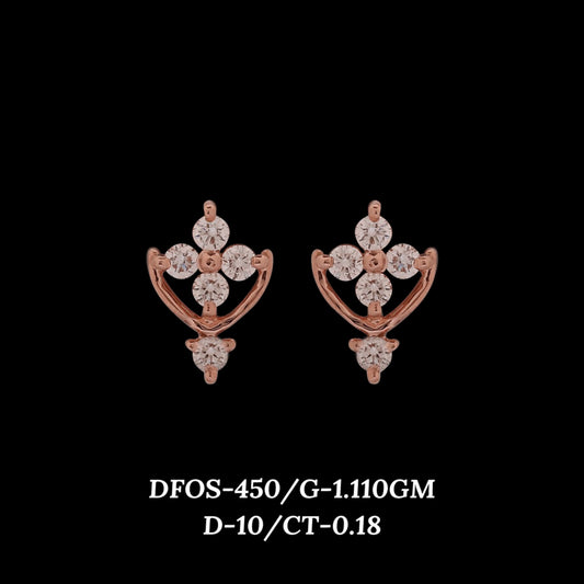 Diamond EARRING With 1.11 Gms of 18 Kt Gold and 0.18 Cts of Certified Natural Diamonds Code: MJ26ER523