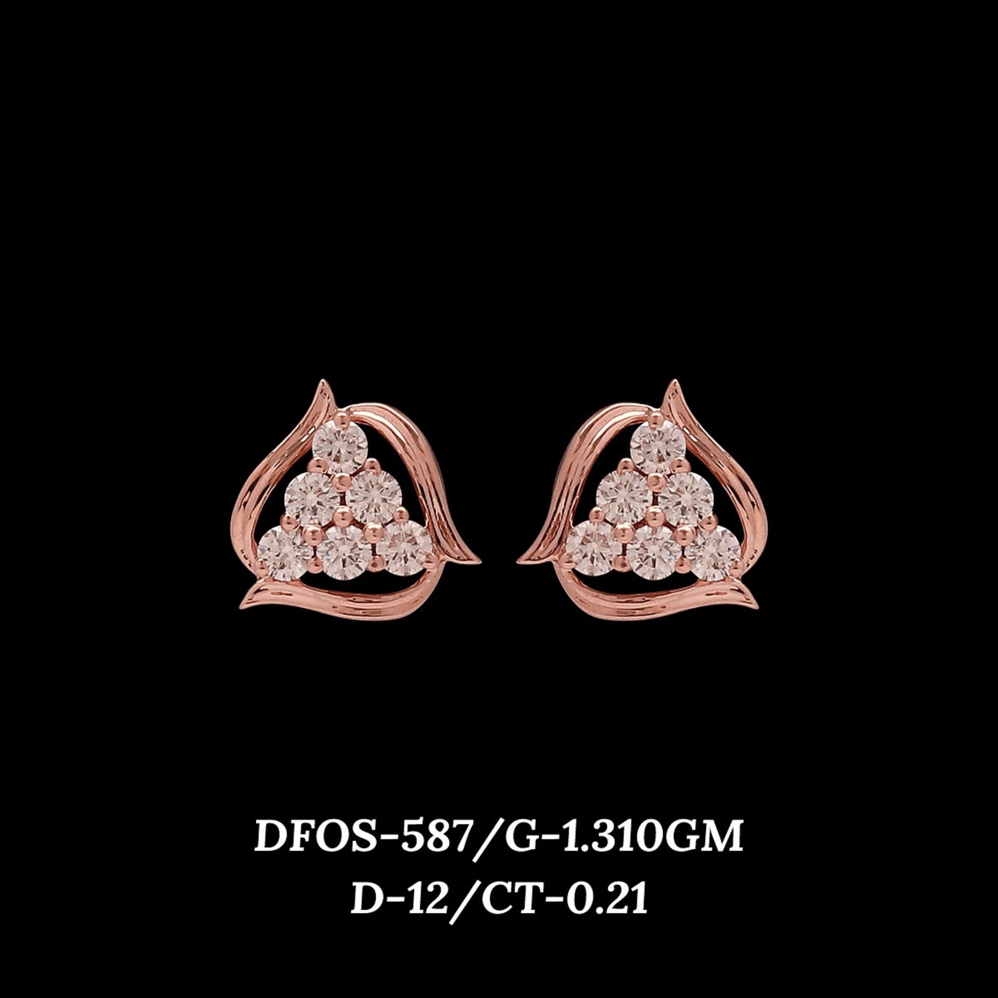 Diamond EARRING With 1.31 Gms of 18 Kt Gold and 0.21 Cts of Certified Natural Diamonds Code: MJ26ER610
