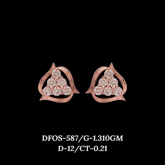 Diamond EARRING With 1.31 Gms of 18 Kt Gold and 0.21 Cts of Certified Natural Diamonds Code: MJ26ER610