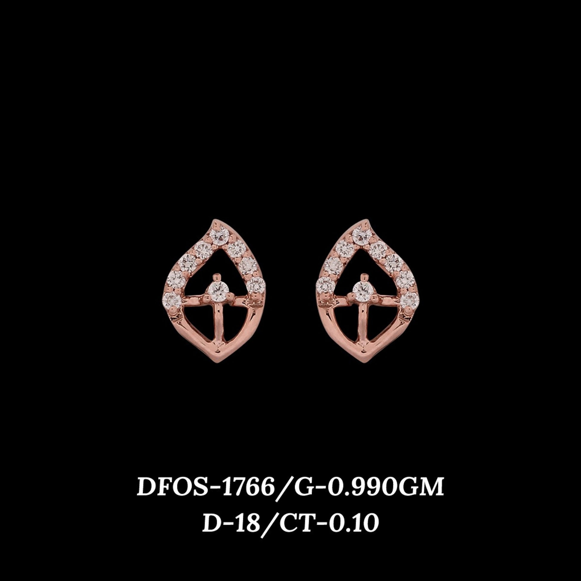Diamond EARRING With 0.99 Gms of 18 Kt Gold and 0.1 Cts of Certified Natural Diamonds Code: MJ26ER258