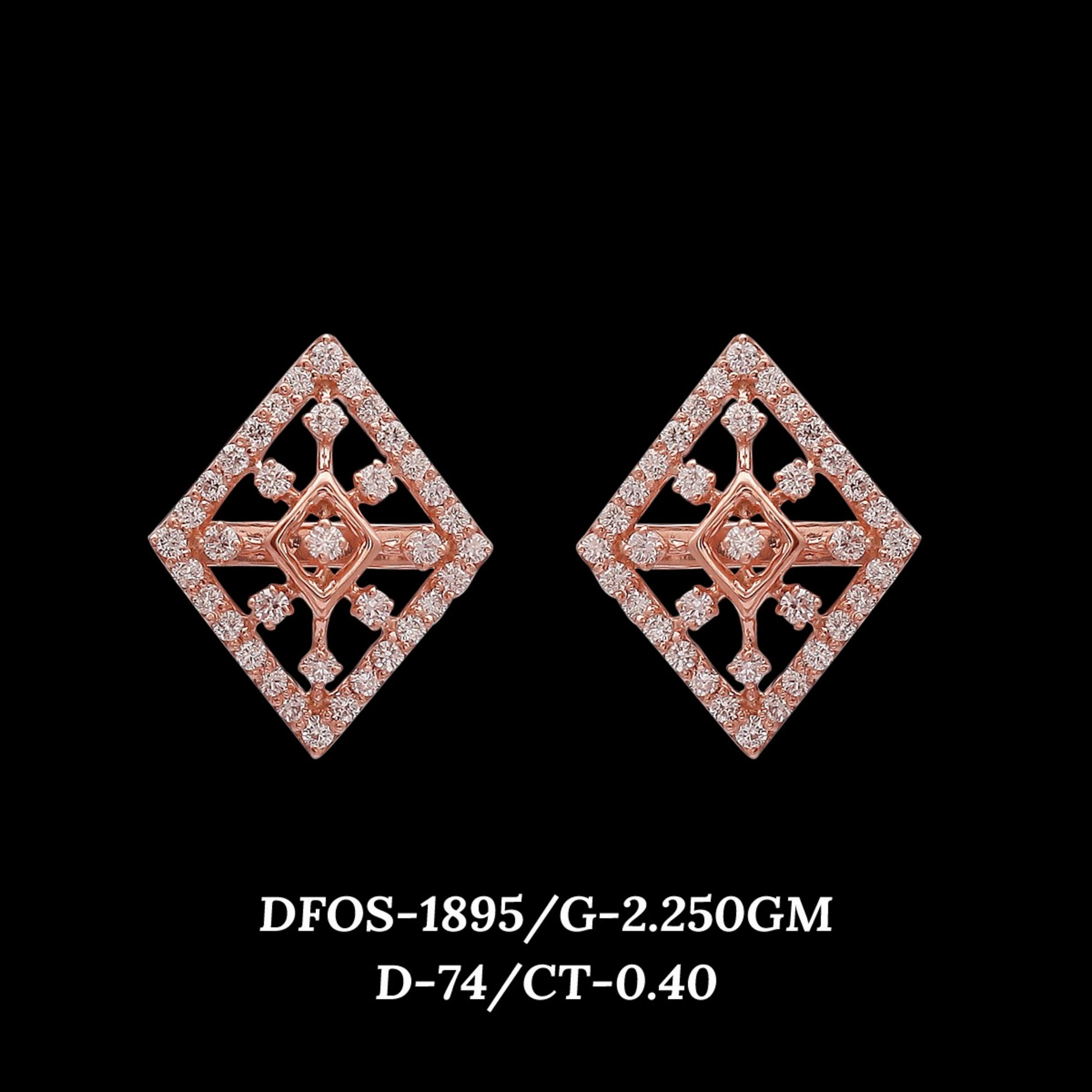 Diamond EARRING With 2.25 Gms of 18 Kt Gold and 0.4 Cts of Certified Natural Diamonds Code: MJ26ER300