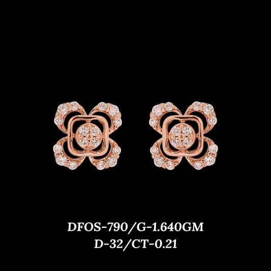 Diamond EARRING With 1.64 Gms of 18 Kt Gold and 0.21 Cts of Certified Natural Diamonds Code: MJ26ER598