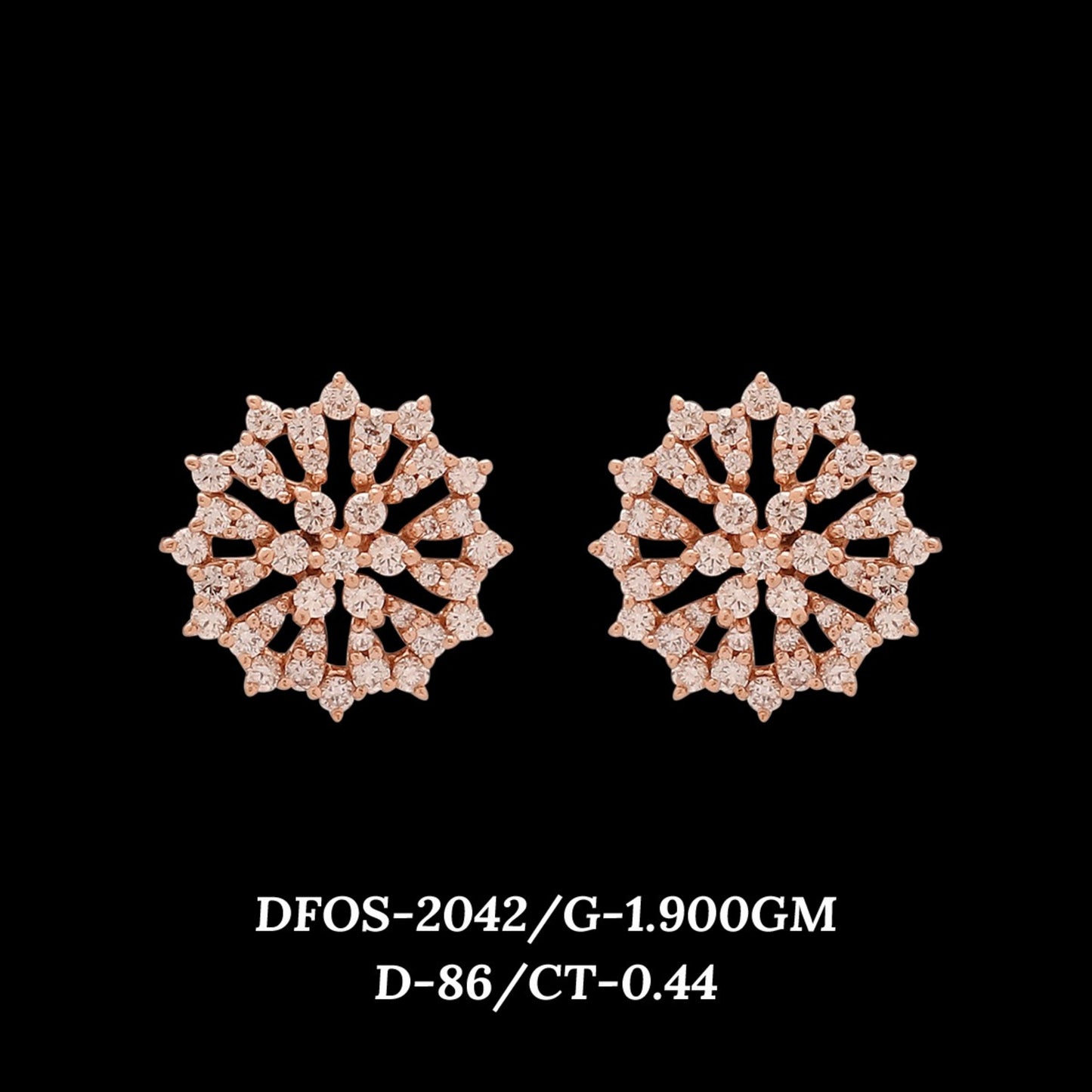 Diamond EARRING With 1.9 Gms of 18 Kt Gold and 0.44 Cts of Certified Natural Diamonds Code: MJ26ER348
