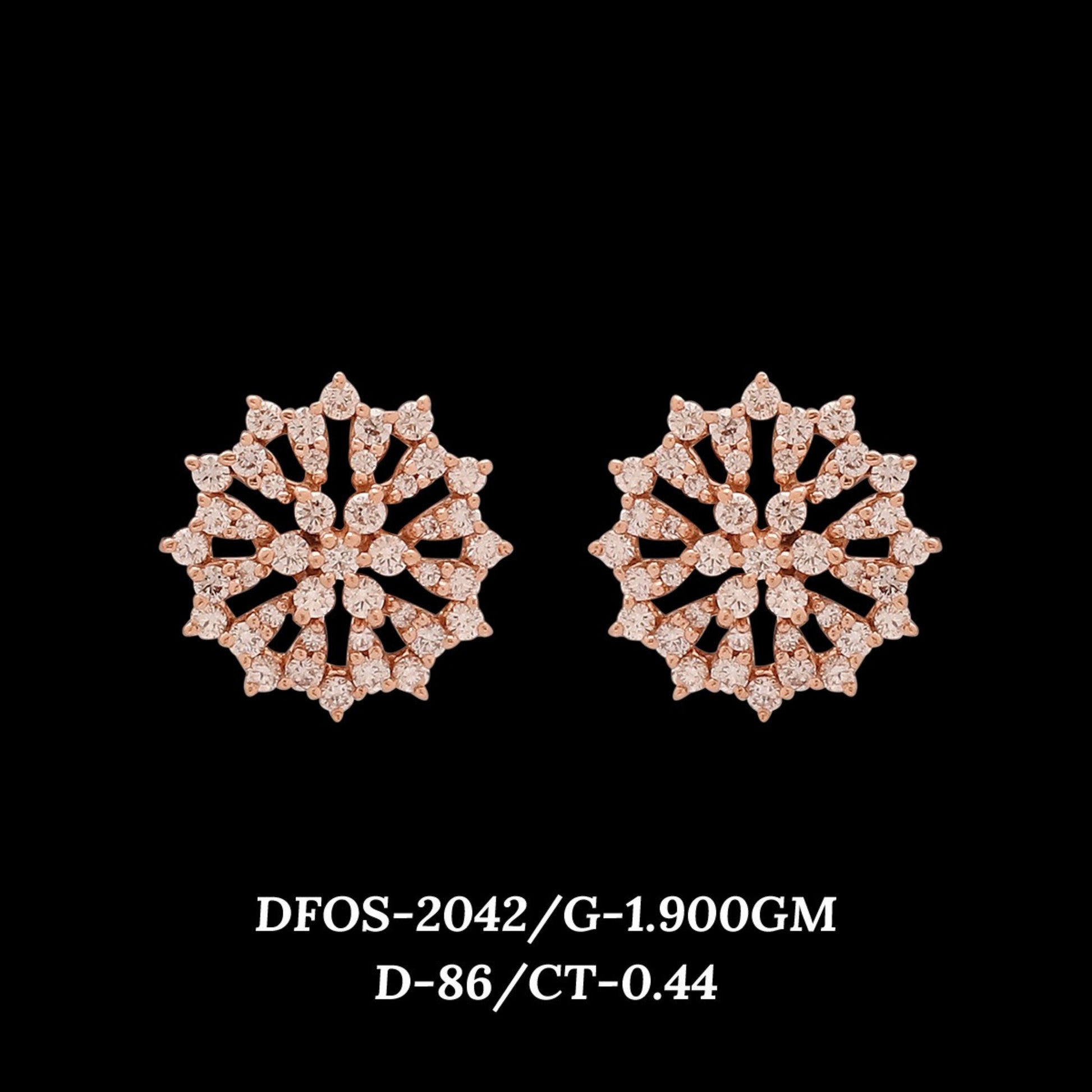 Diamond EARRING With 1.9 Gms of 18 Kt Gold and 0.44 Cts of Certified Natural Diamonds Code: MJ26ER348