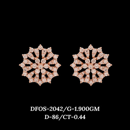 Diamond EARRING With 1.9 Gms of 18 Kt Gold and 0.44 Cts of Certified Natural Diamonds Code: MJ26ER348