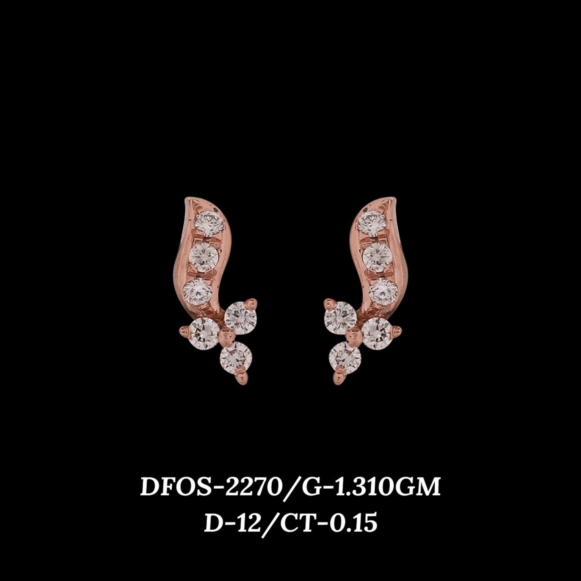 Diamond EARRING With 1.31 Gms of 18 Kt Gold and 0.15 Cts of Certified Natural Diamonds Code: MJ26ER386
