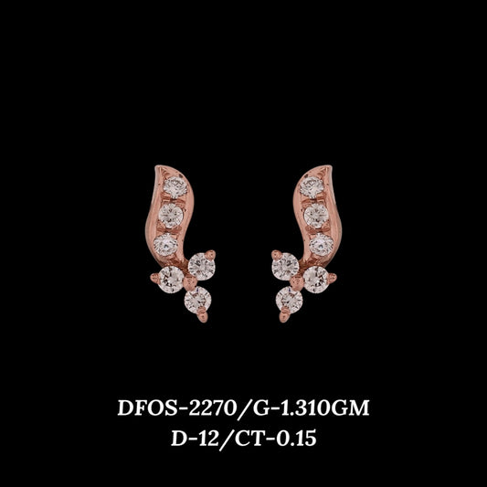 Diamond EARRING With 1.31 Gms of 18 Kt Gold and 0.15 Cts of Certified Natural Diamonds Code: MJ26ER386