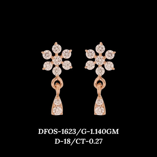 Diamond EARRING With 1.14 Gms of 18 Kt Gold and 0.27 Cts of Certified Natural Diamonds Code: MJ26ER218
