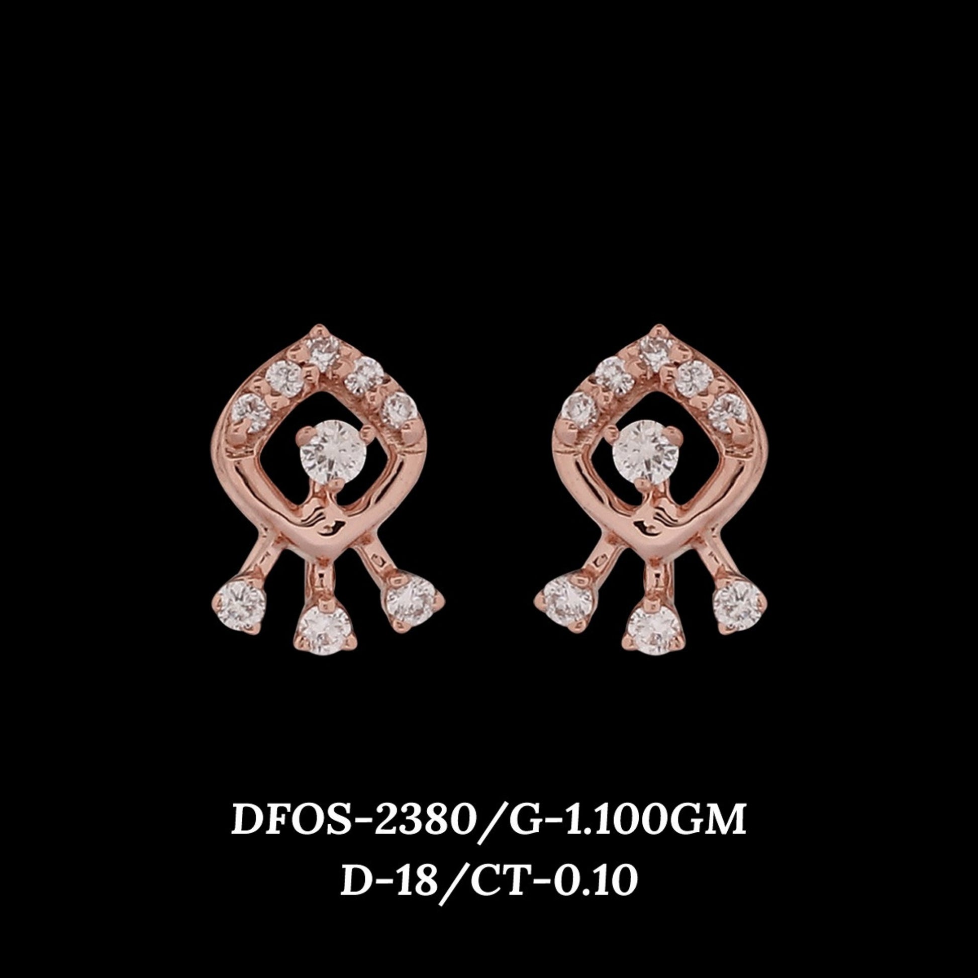 Diamond EARRING With 1.1 Gms of 18 Kt Gold and 0.1 Cts of Certified Natural Diamonds Code: MJ26ER434