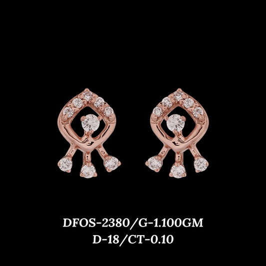 Diamond EARRING With 1.1 Gms of 18 Kt Gold and 0.1 Cts of Certified Natural Diamonds Code: MJ26ER434